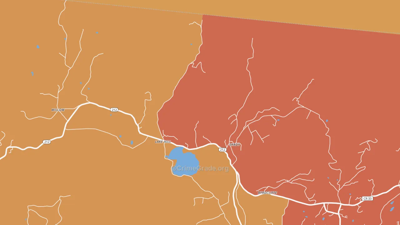 Lake Hill, NY Map of Burglary Rates