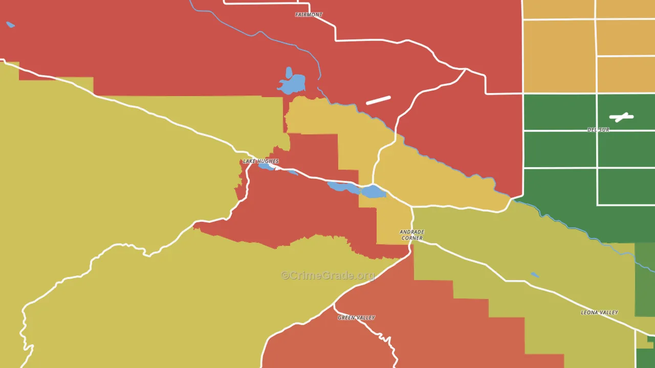 Lake Hughes, CA Map of Burglary Rates