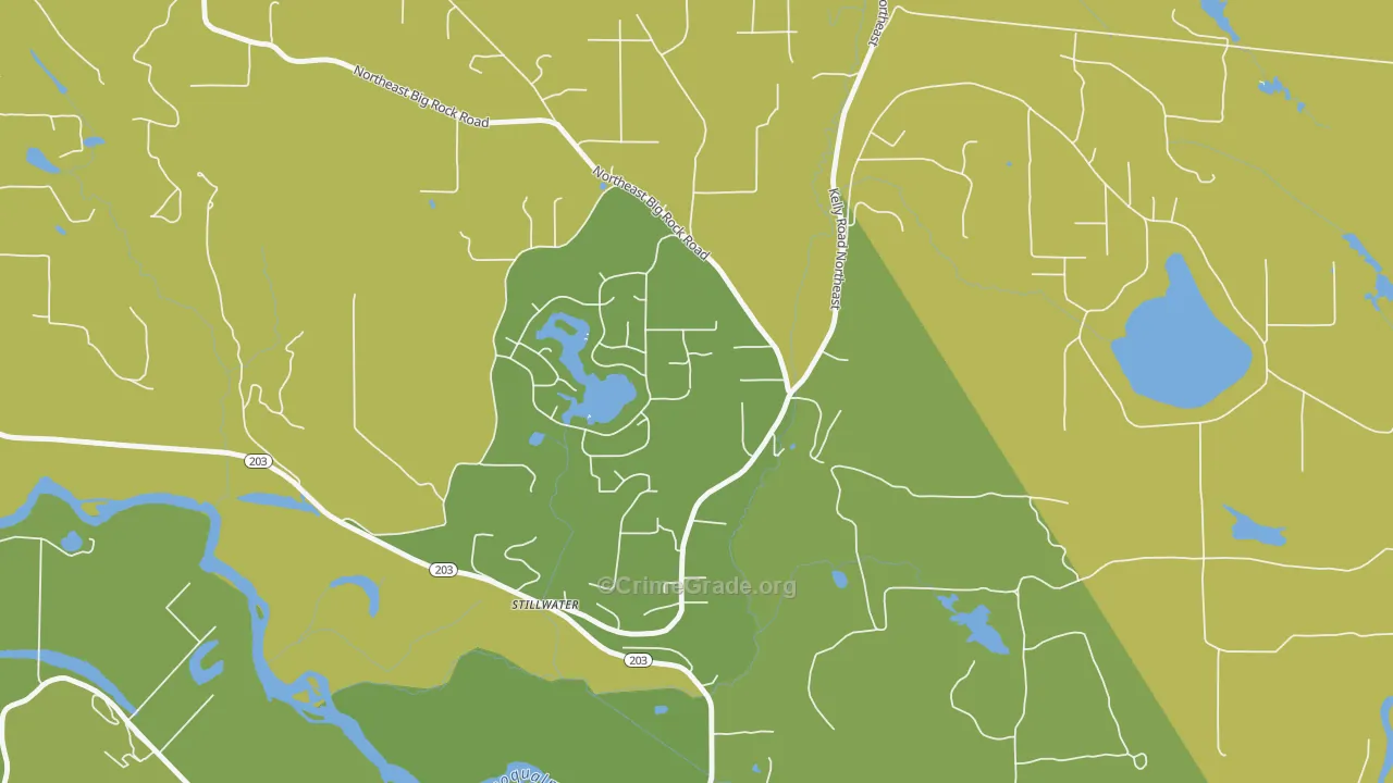 Lake Marcel-Stillwater, WA Map of Burglary Rates