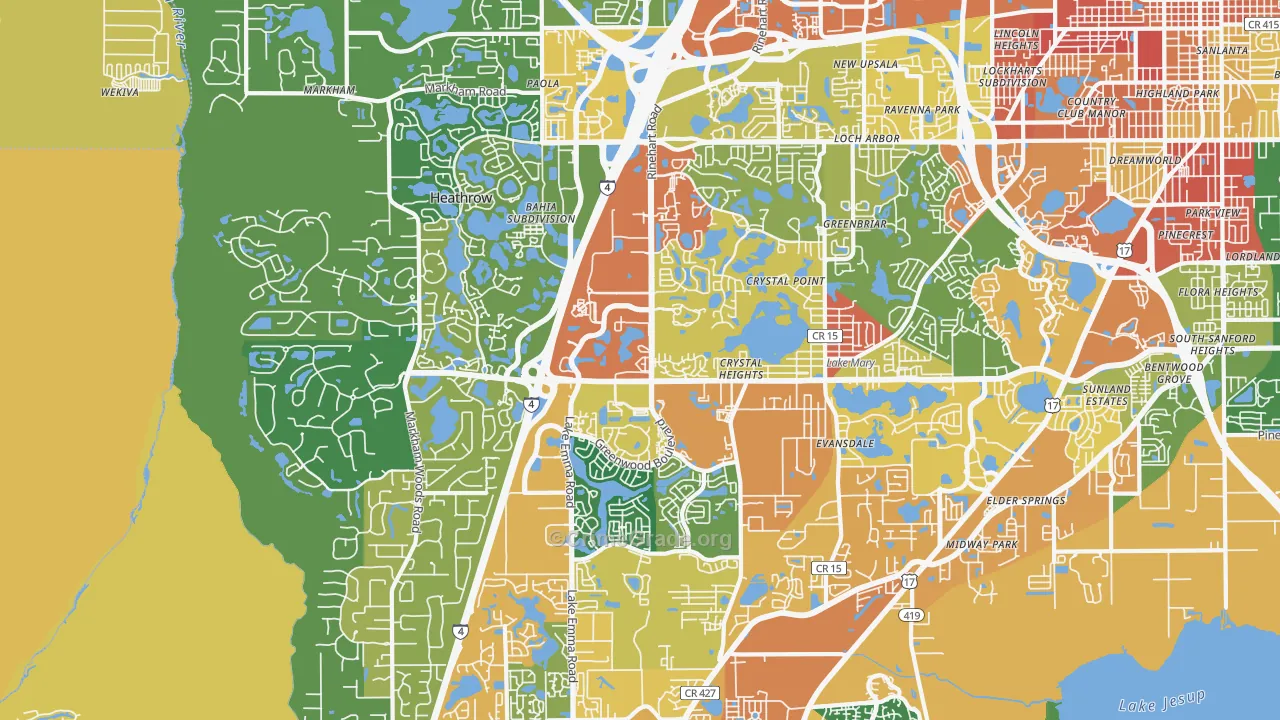 Lake Mary, FL Map of Burglary Rates