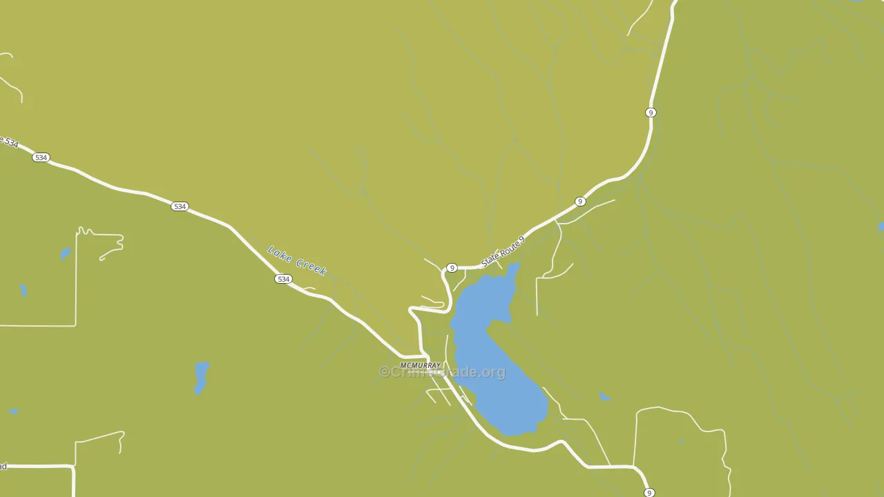 Lake McMurray, WA Map of Burglary Rates