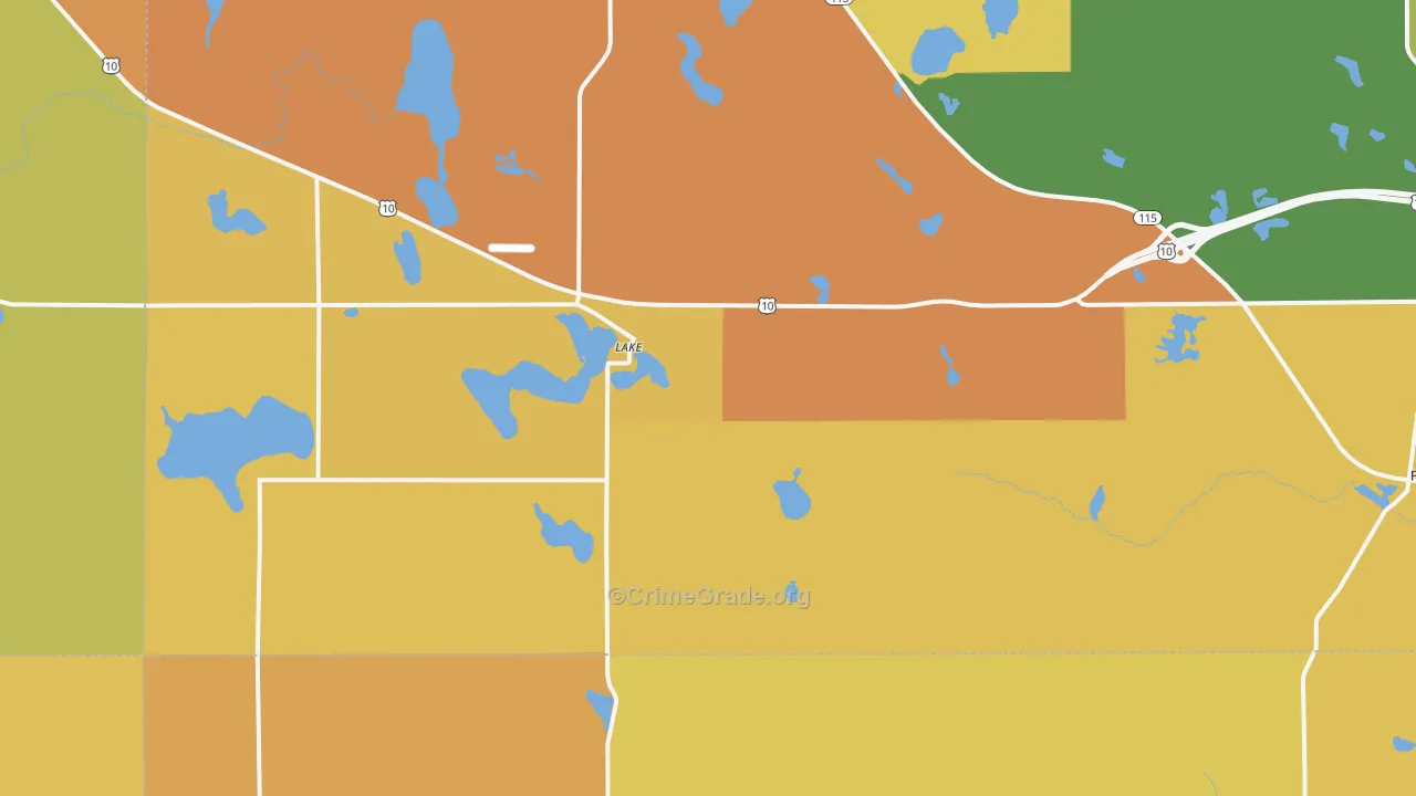Lake, MI Map of Burglary Rates