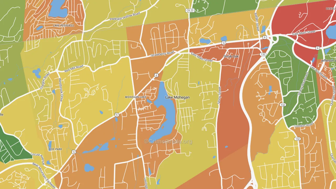 Lake Mohegan, NY Map of Burglary Rates