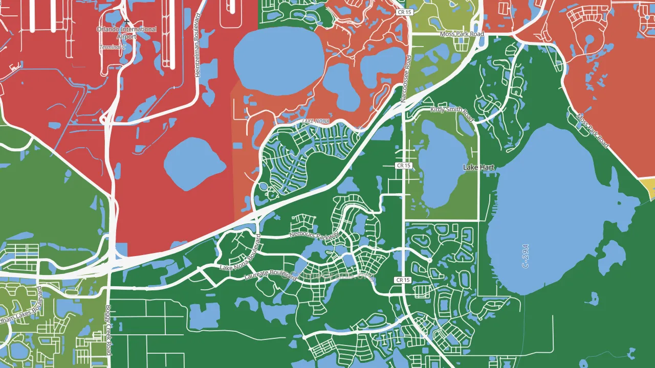 Lake Nona, Orlando, FL Map of Burglary Rates