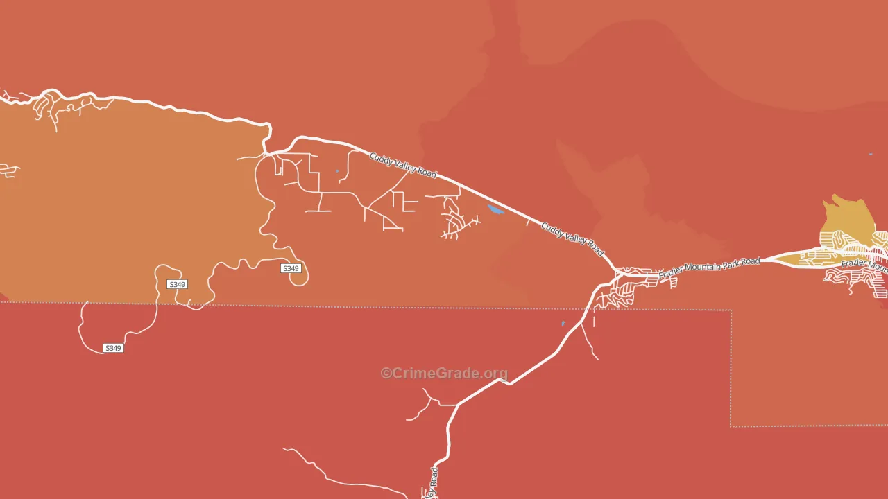 Lake of the Woods, CA Map of Burglary Rates