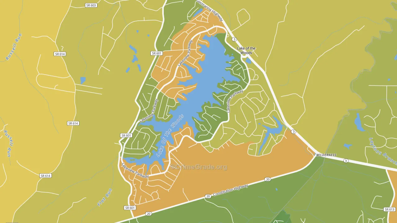 Lake of the Woods, VA Map of Burglary Rates