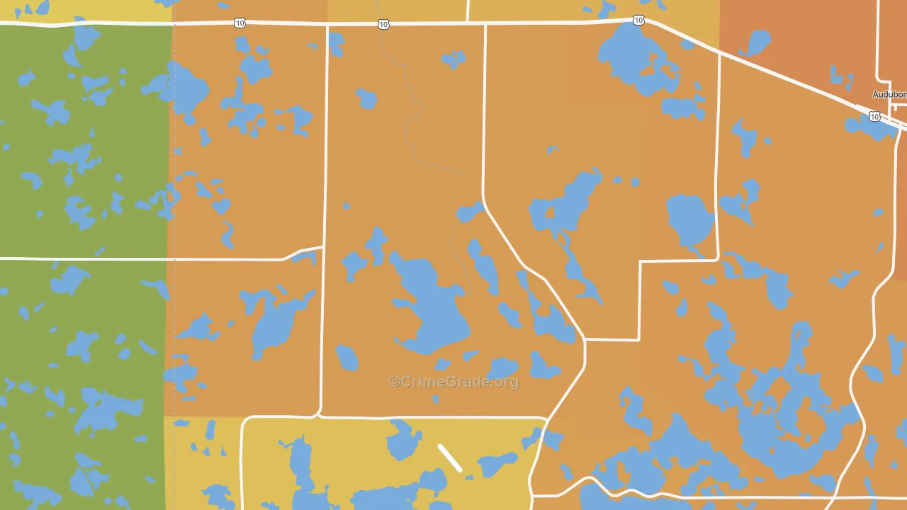 Lake Park, MN Map of Burglary Rates