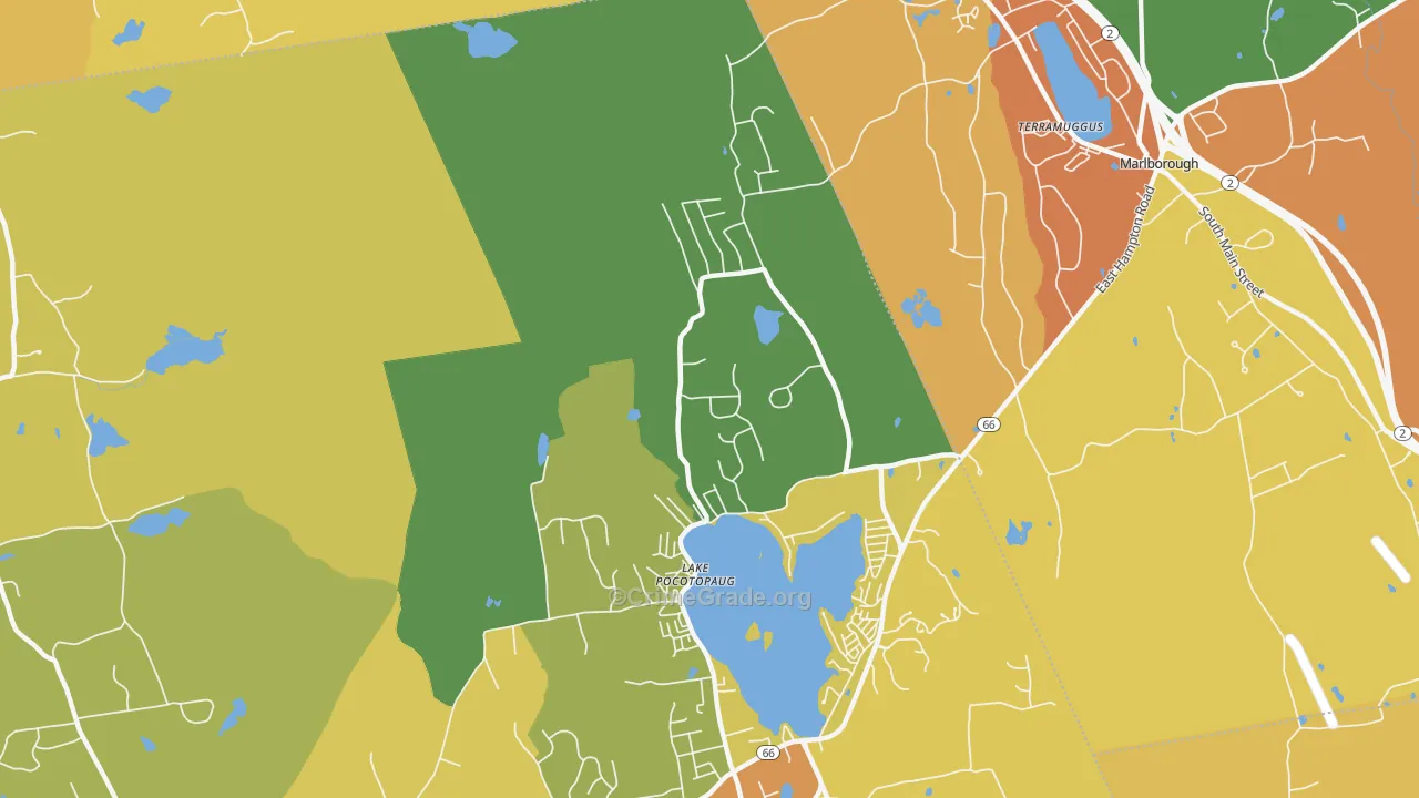 Lake Pocotopaug, CT Map of Burglary Rates