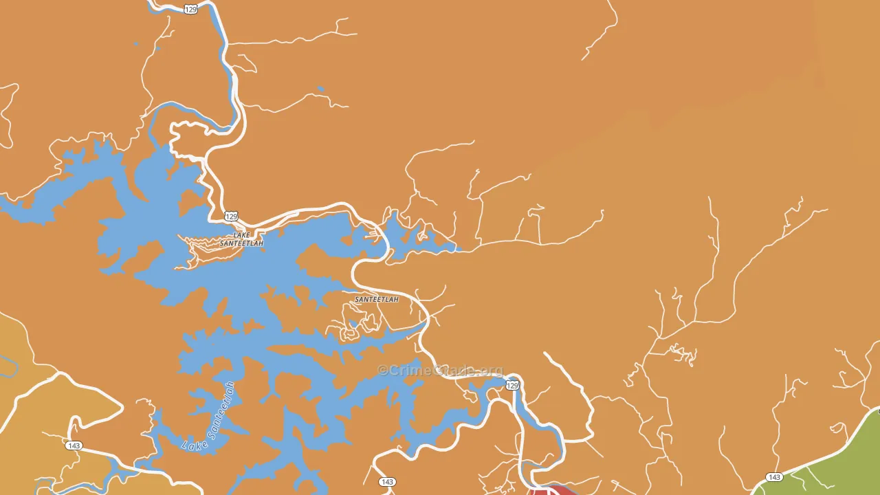Lake Santeetlah, NC Map of Burglary Rates