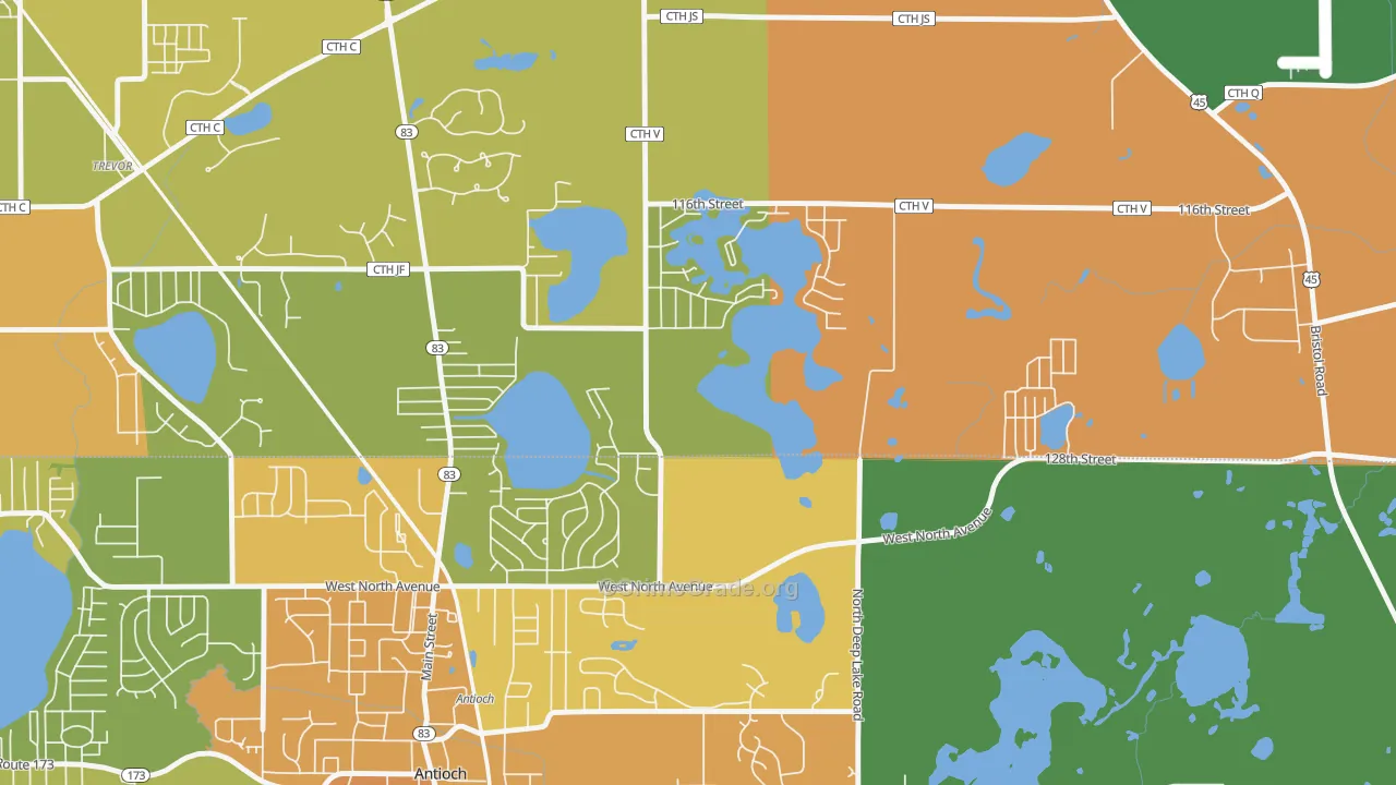 Lake Shangrila, WI Map of Burglary Rates