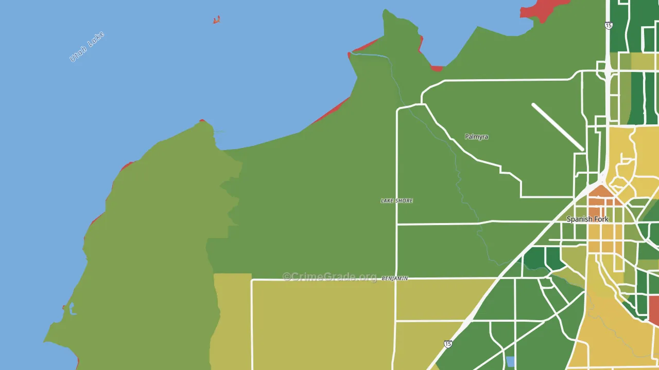 Lake Shore, UT Map of Burglary Rates