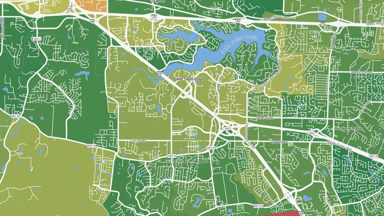 Lake St. Louis, MO Map of Burglary Rates