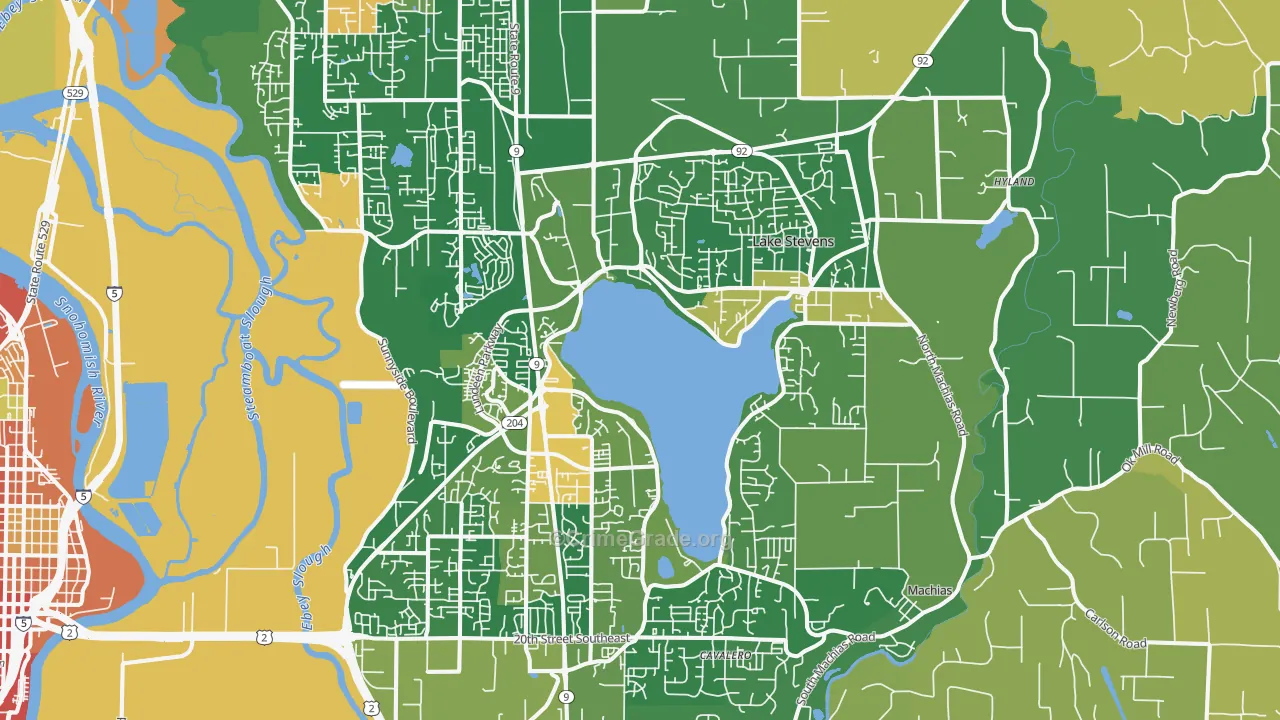 Lake Stevens, WA Map of Burglary Rates