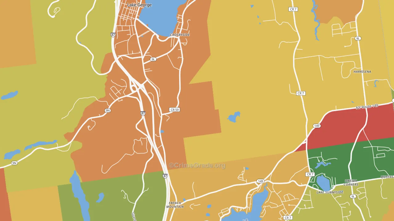 Lake Sunnyside, NY Map of Burglary Rates