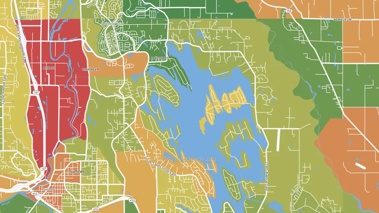 Lake Tapps, WA Map of Burglary Rates