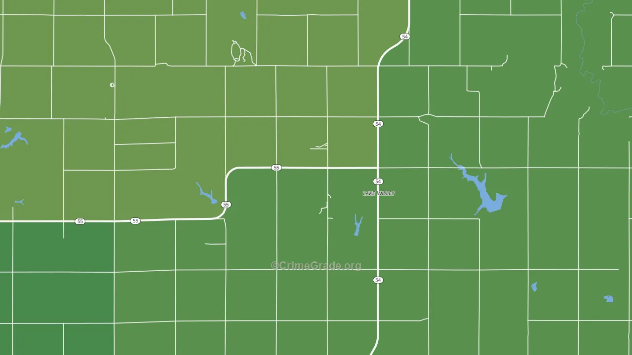 Lake Valley, OK Map of Burglary Rates