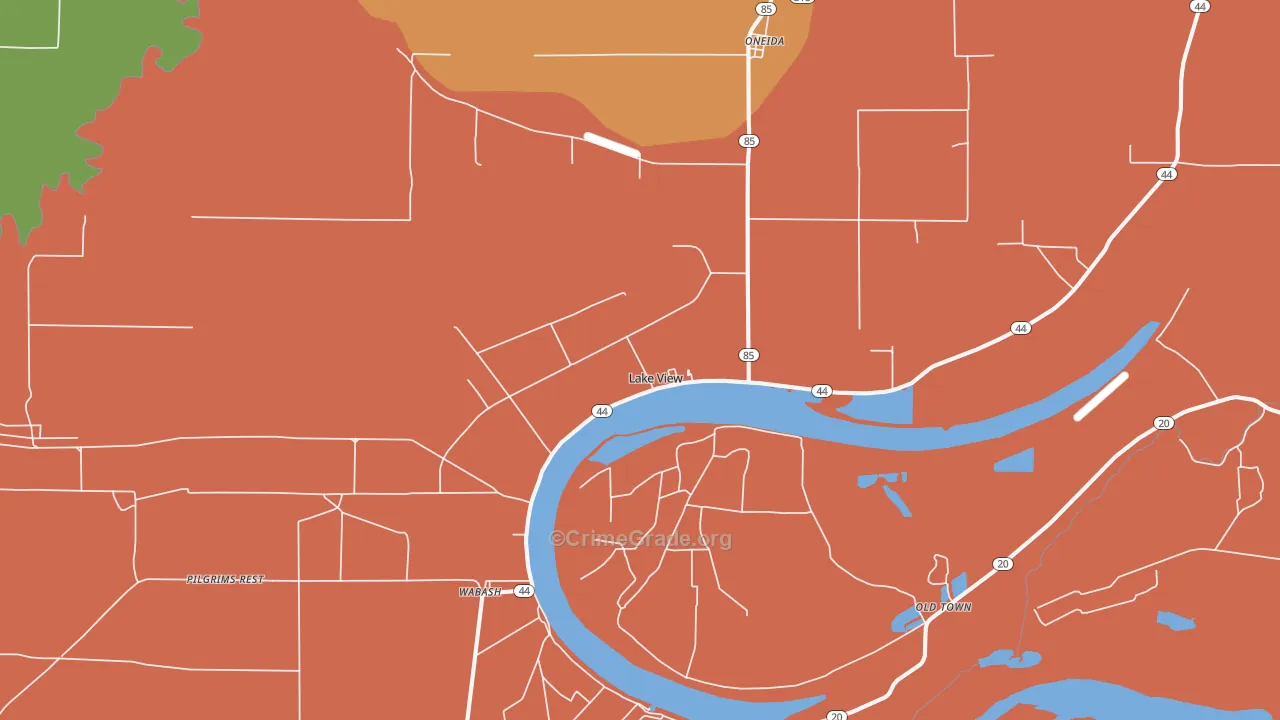 Lake View, AR Map of Burglary Rates