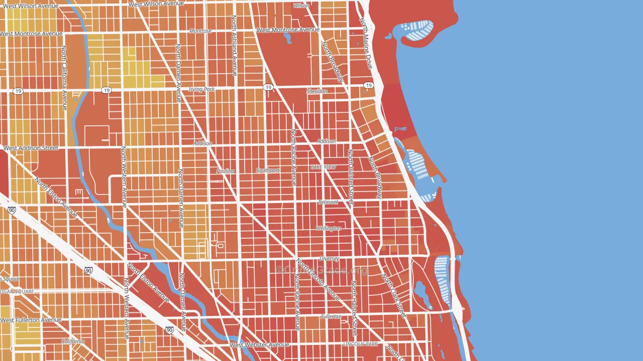 Lake View, Chicago, IL Map of Burglary Rates