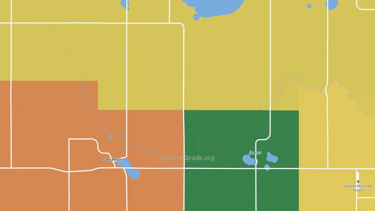 Lake Wilson, MN Map of Burglary Rates