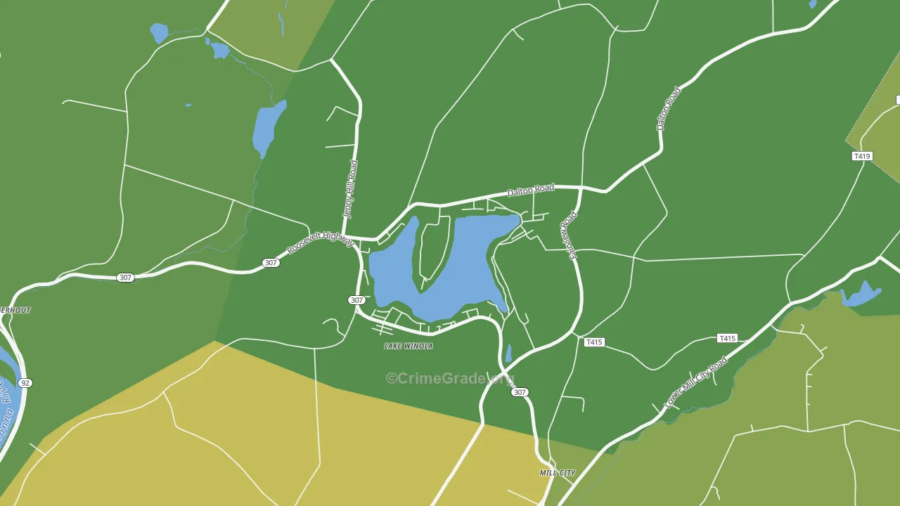 Lake Winola, PA Map of Burglary Rates