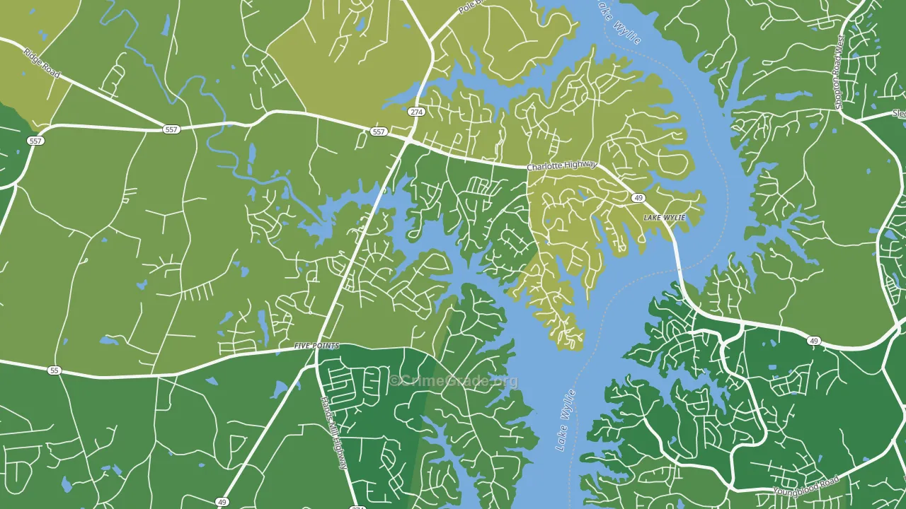 Lake Wylie, SC Map of Burglary Rates