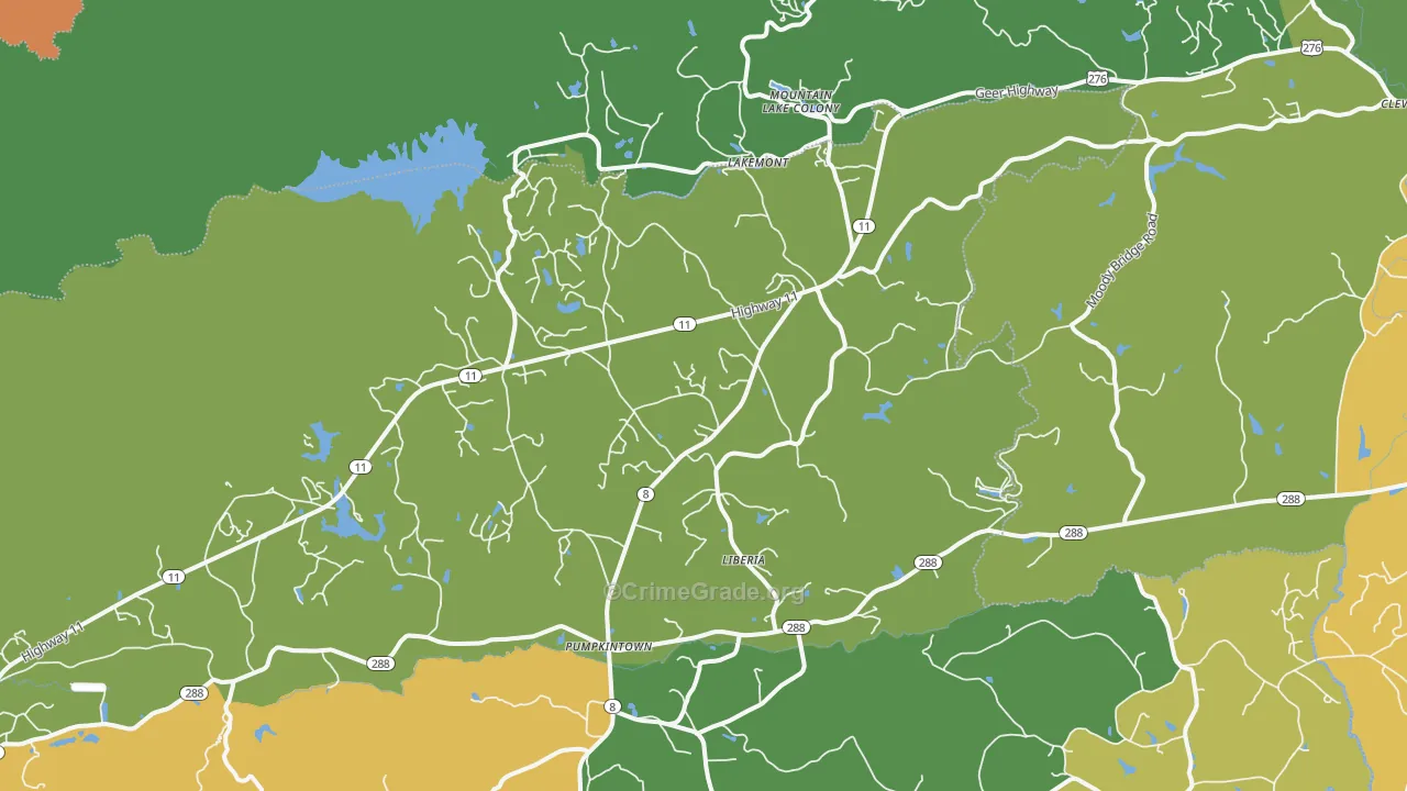 Lakemont, SC Map of Burglary Rates