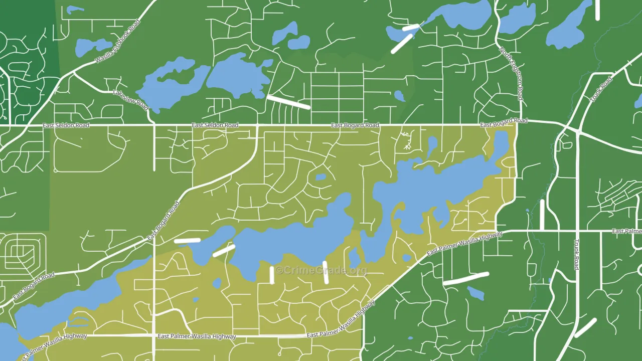 Lakes, AK Map of Burglary Rates