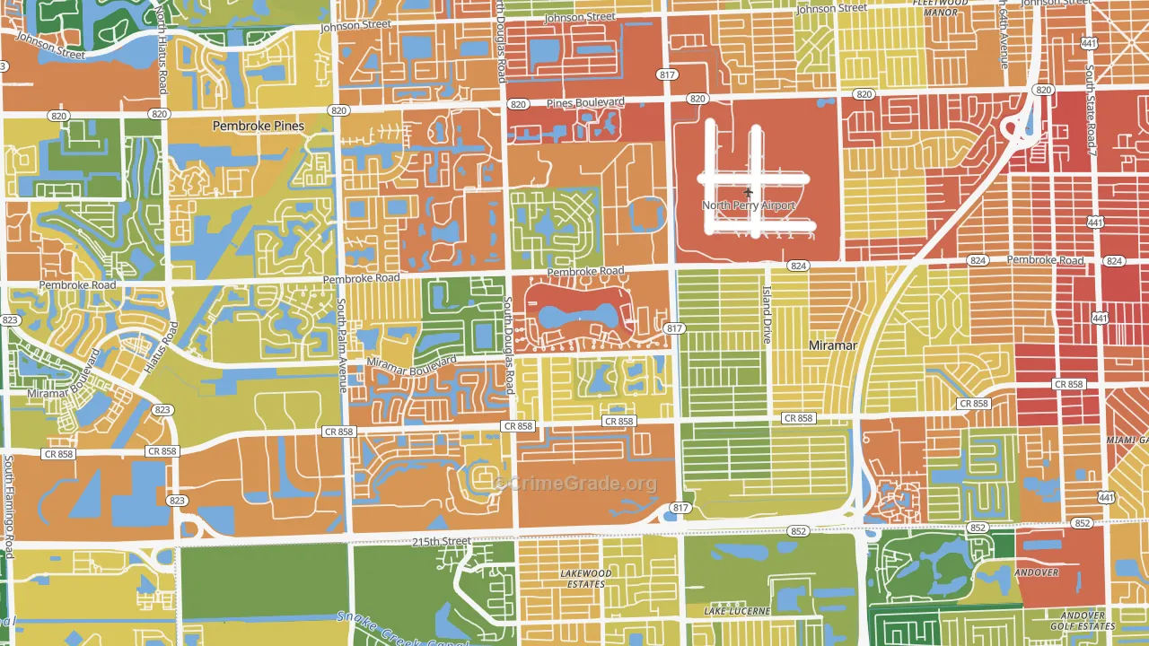 Lakeshore at University Park, Miramar, FL Map of Burglary Rates