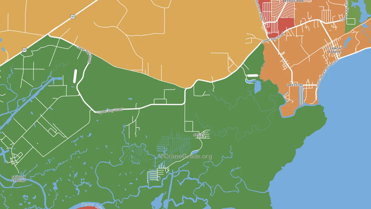 Lakeshore, MS Map of Burglary Rates