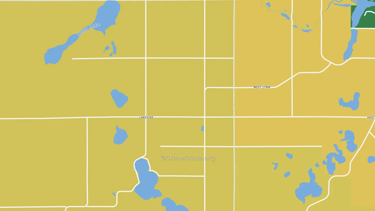 Lakeside, MN Map of Burglary Rates