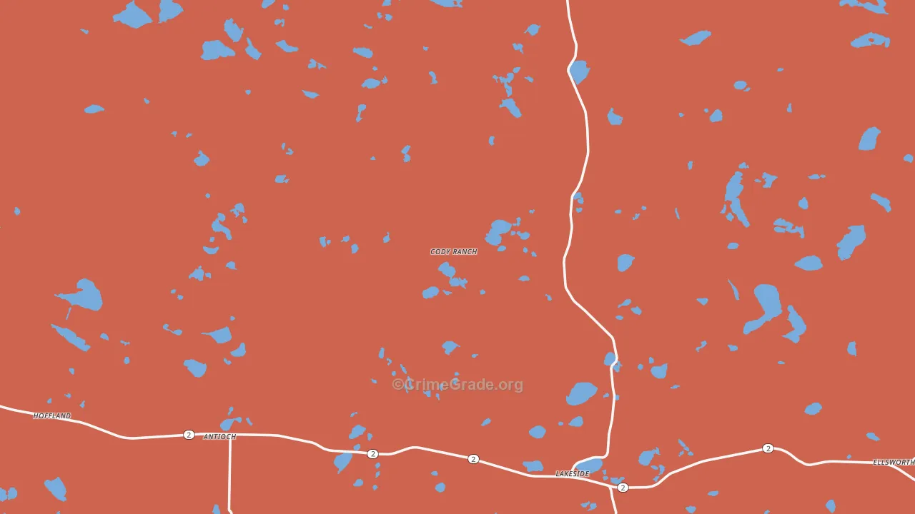 Lakeside, NE Map of Burglary Rates