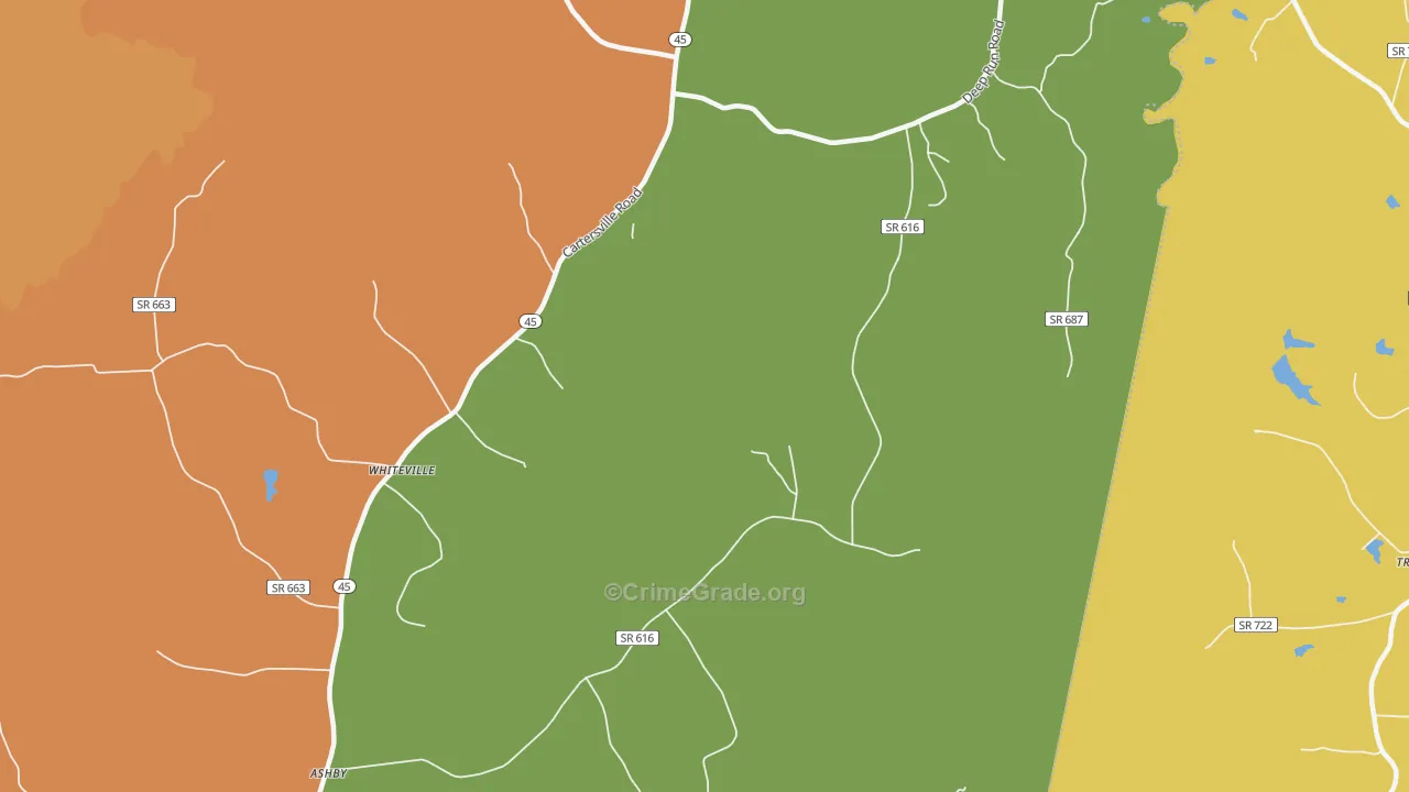 Lakeside Village, VA Map of Burglary Rates