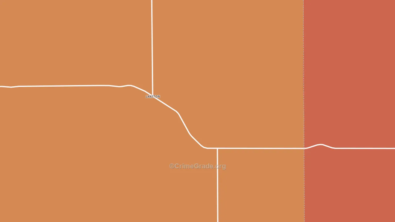 Laketon, TX Map of Burglary Rates
