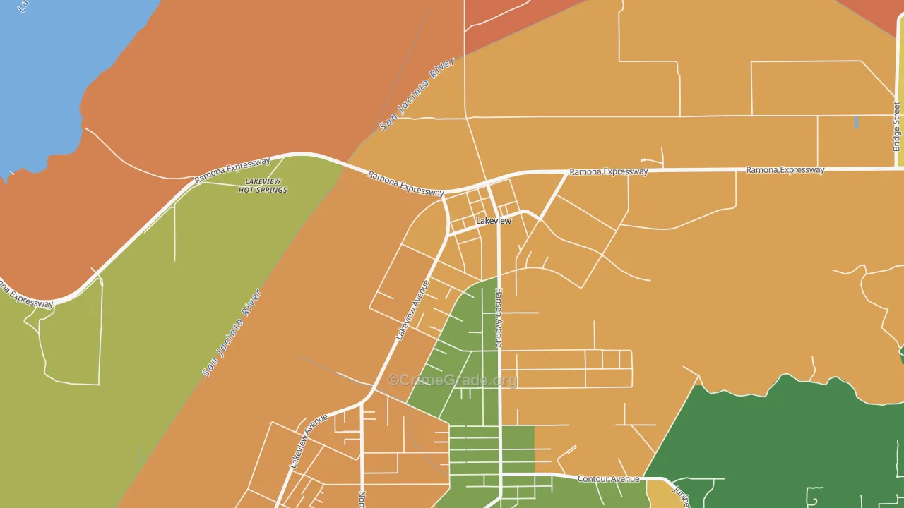 Lakeview, CA Map of Burglary Rates