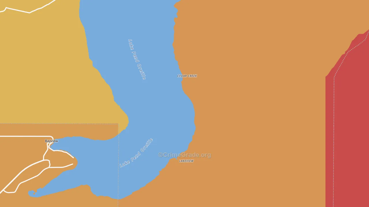 Lakeview, ID Map of Burglary Rates