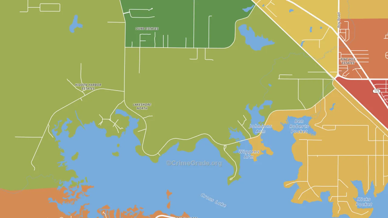 Lakeview, LA Map of Burglary Rates