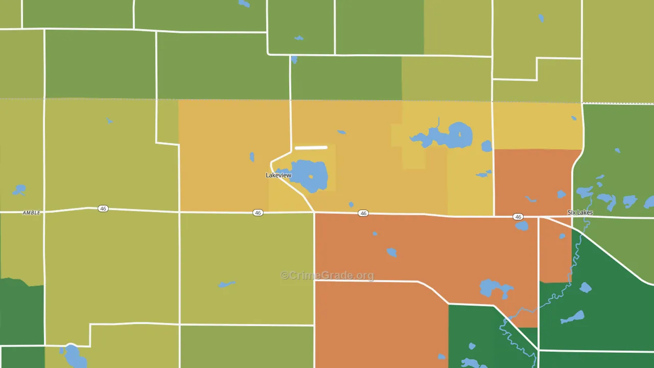 Lakeview, MI Map of Burglary Rates