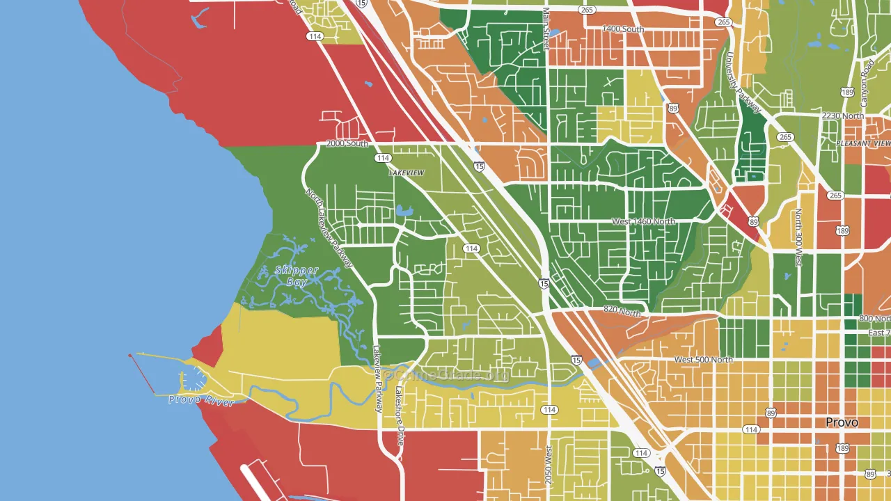 Lakeview North, Provo, UT Map of Burglary Rates