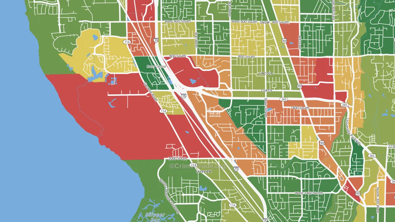 Lakeview, Orem, UT Map of Burglary Rates