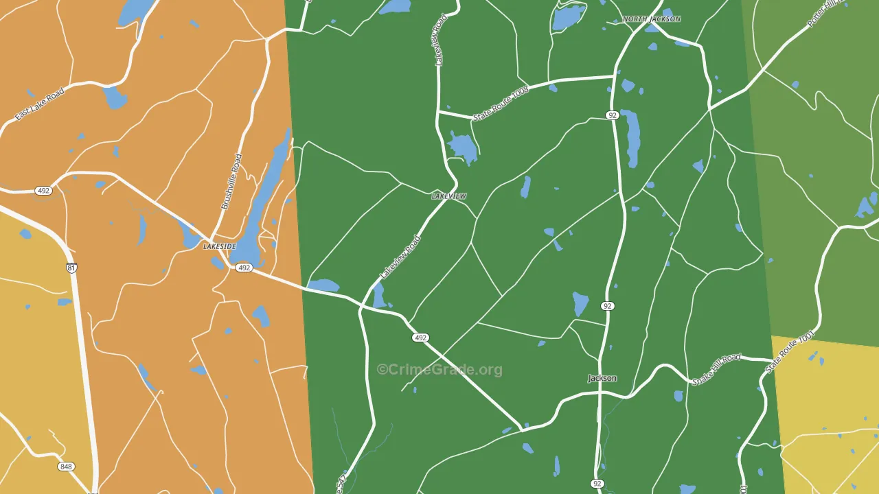 Lakeview, PA Map of Burglary Rates