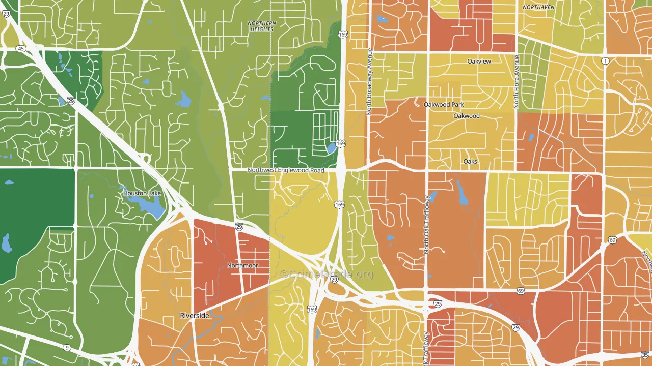 Lakeview Terrace, Kansas City, MO Map of Burglary Rates