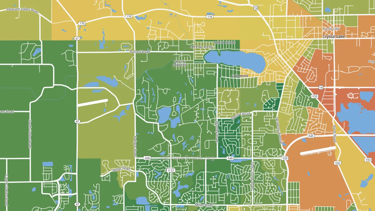 Lakewood, IL Map of Burglary Rates