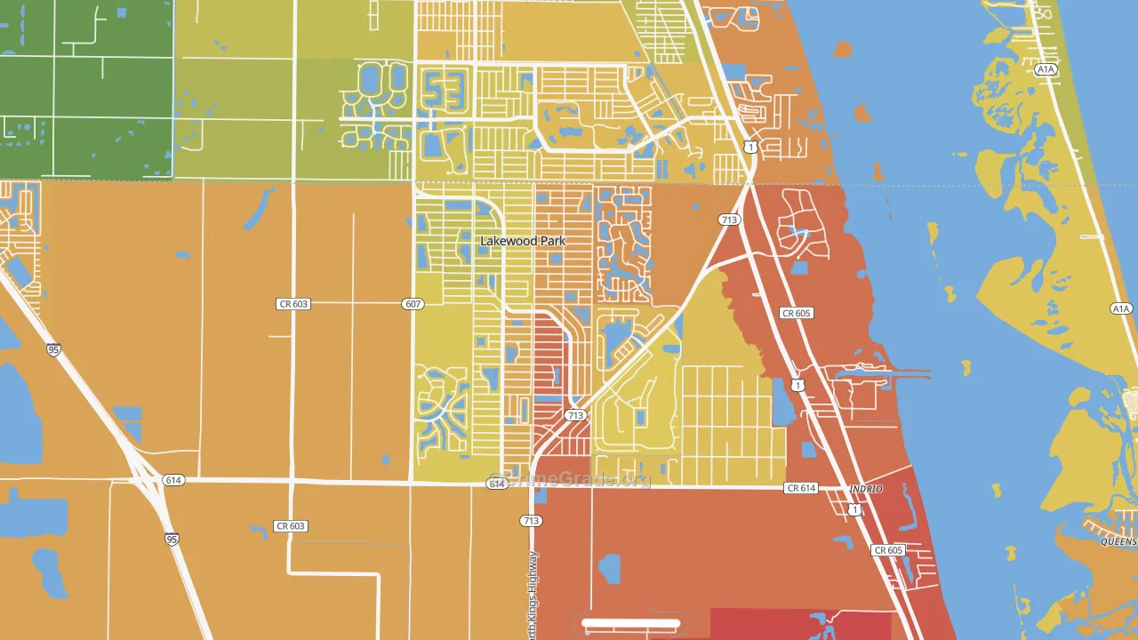 Lakewood Park, FL Map of Burglary Rates