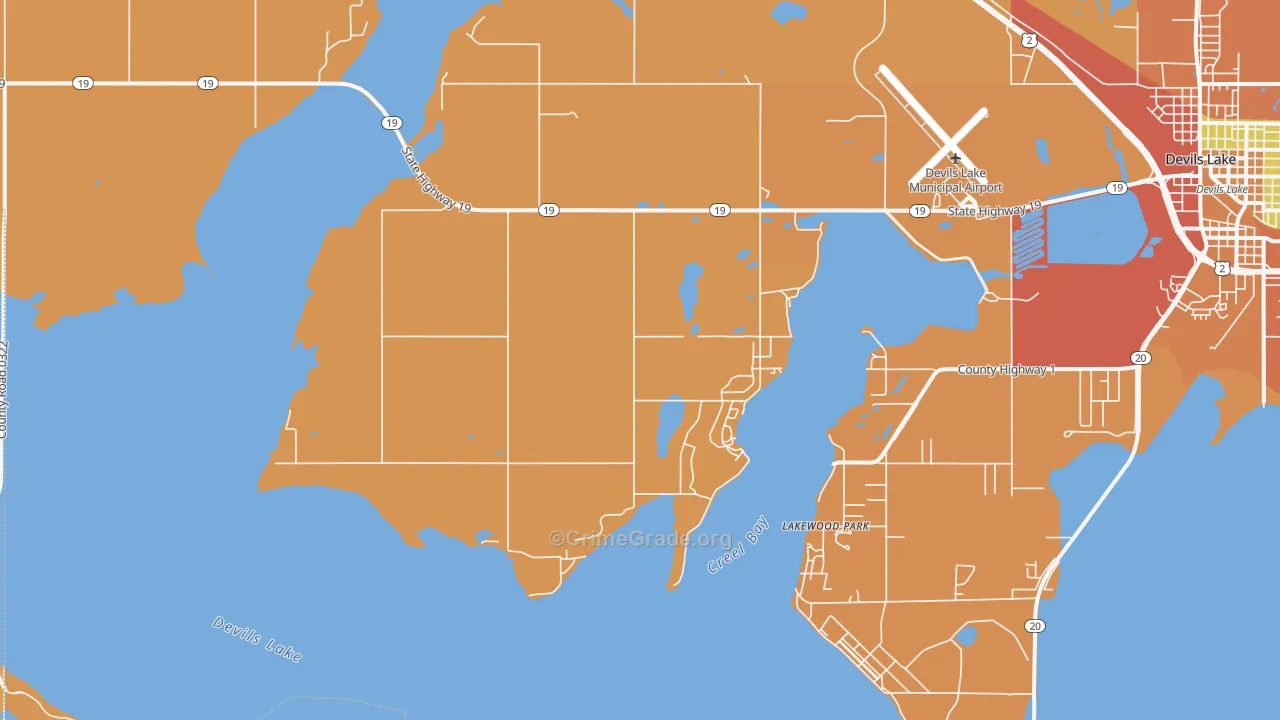 Lakewood Park, ND Map of Burglary Rates