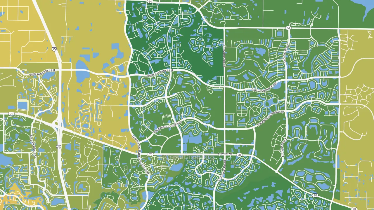 Lakewood Ranch, Bradenton, FL Map of Burglary Rates