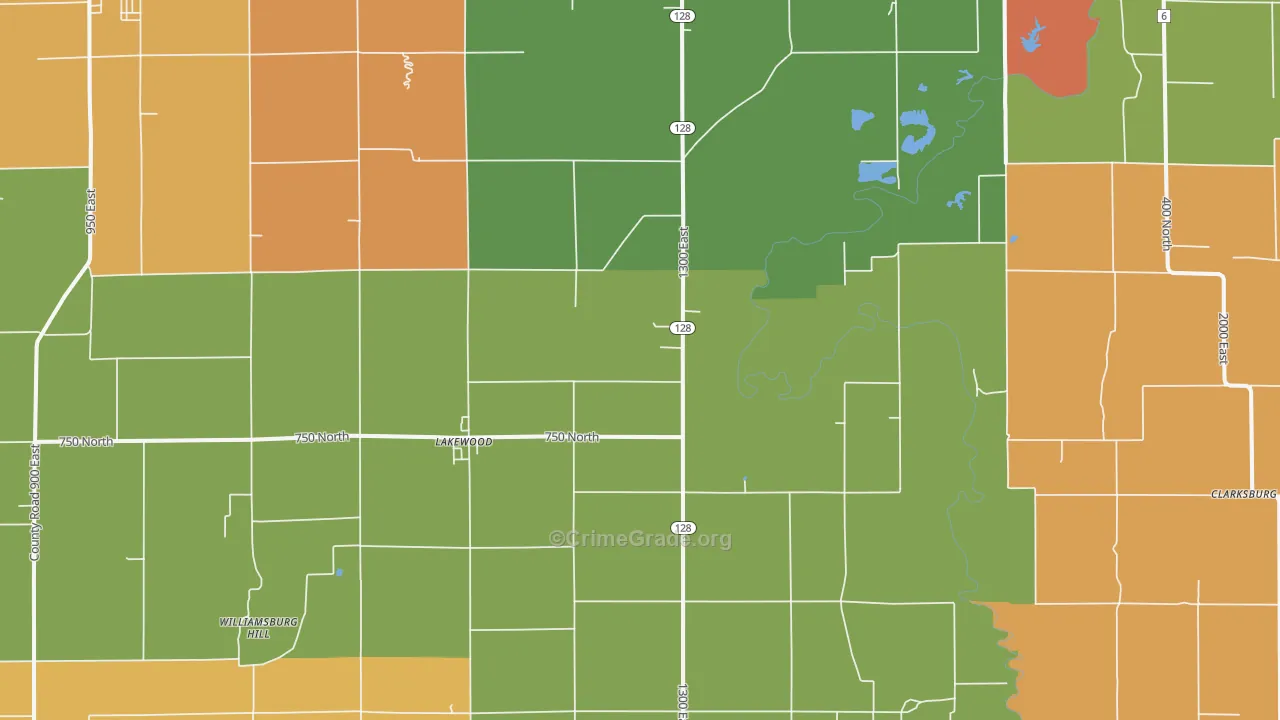 Lakewood Township, IL Map of Burglary Rates