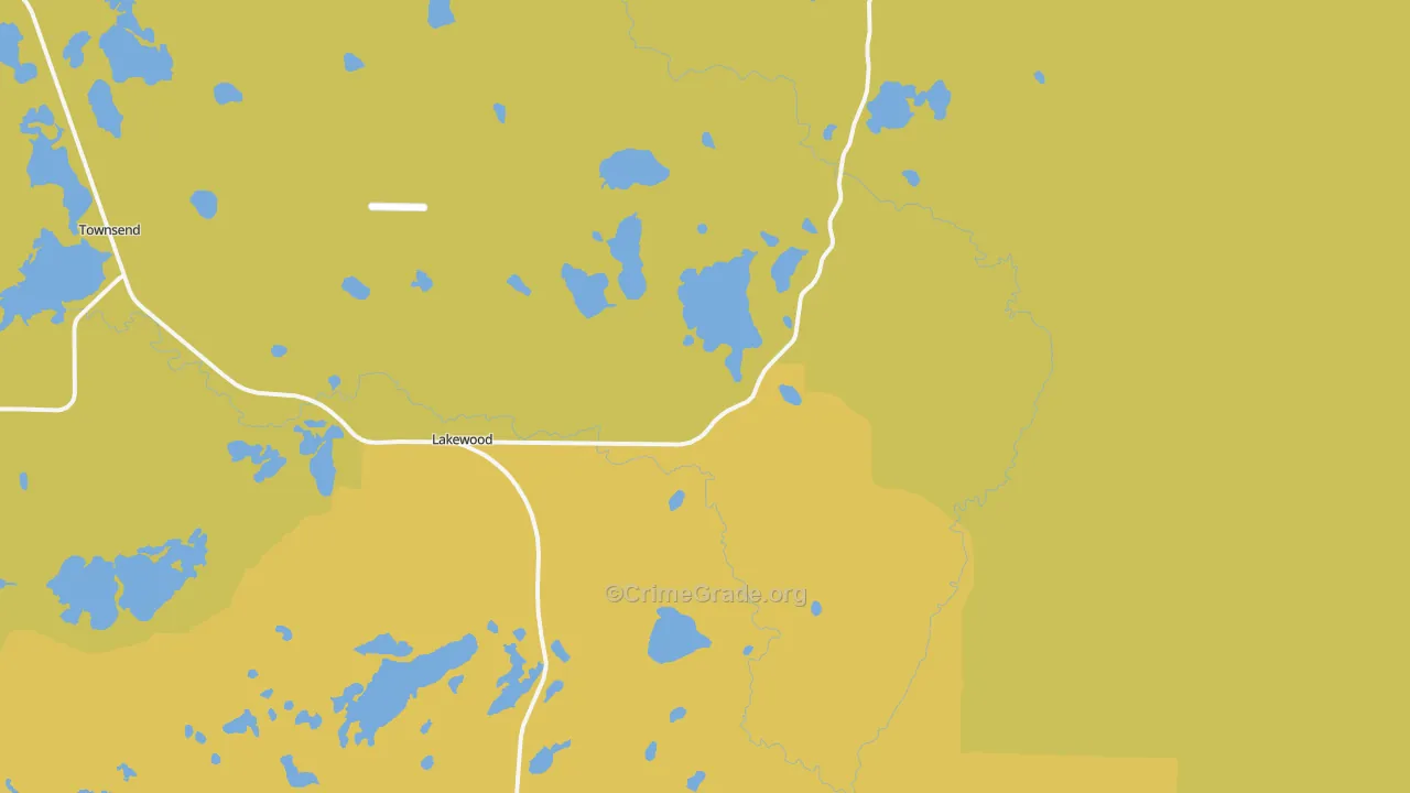 Lakewood, WI Map of Burglary Rates