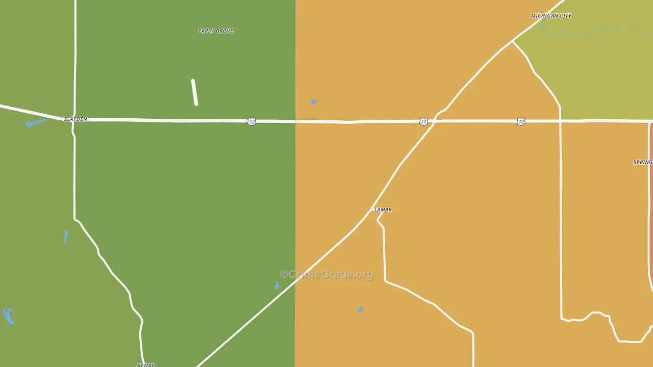 Lamar, MS Map of Burglary Rates