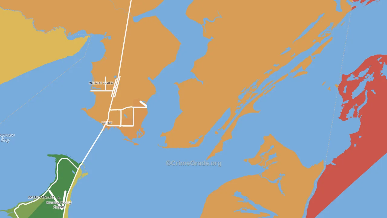 Lamar, TX Map of Burglary Rates