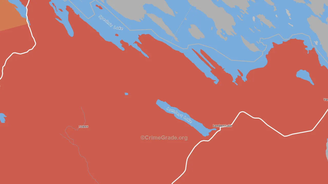 Lambert Lake, ME Map of Burglary Rates
